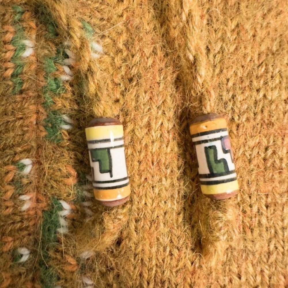 The Alpaca Connection Handmade Full Zip Hooded Sweater Medium* Tan Boho Granola - Picture 5 of 16
